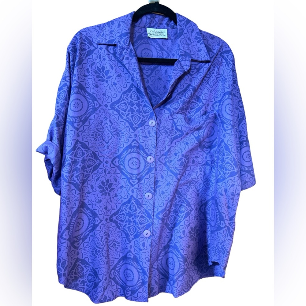 Vintage California Collection Purple Button Down 80’s Style Shirt